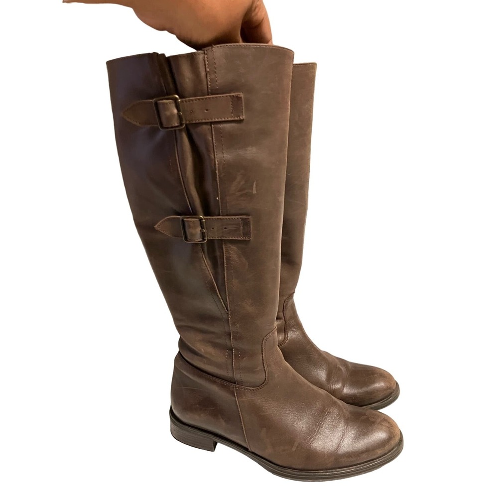 Ganzo Women's‎ Leather Boots EU 37 Made in Spain Brown Riding, Moto, Calf